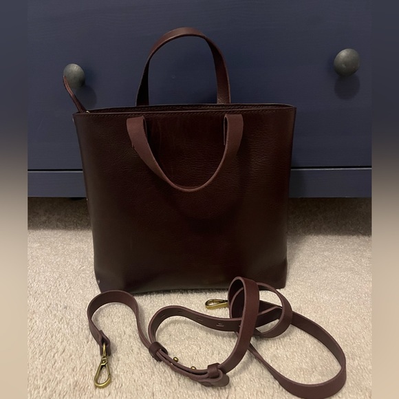 EUC Madewell burgundy small zip top tote - Picture 1 of 2